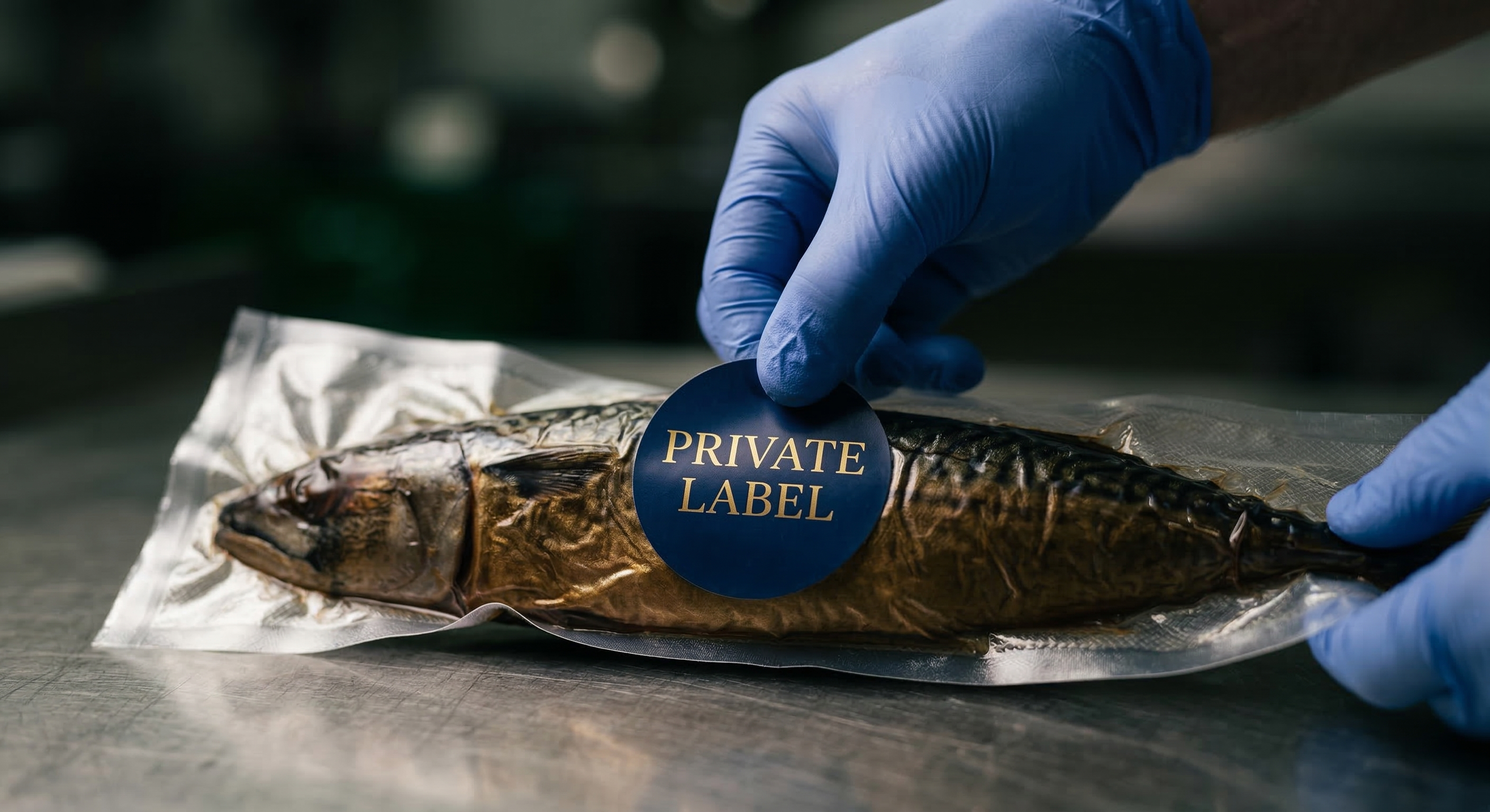 Private Label vacuum-packed smoked fish with custom label